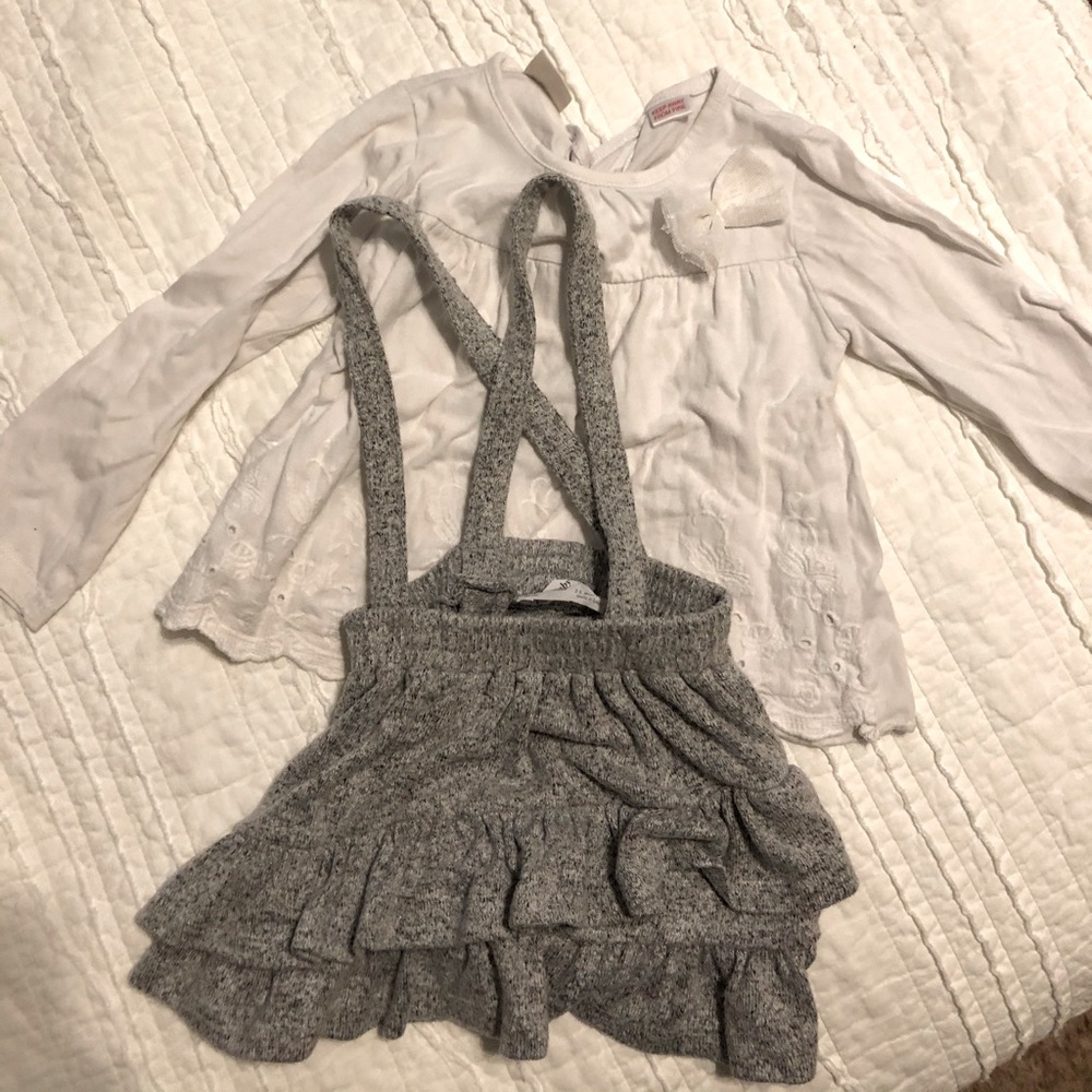 Adorable Zara baby girls top and skirt set. 2-3yrs